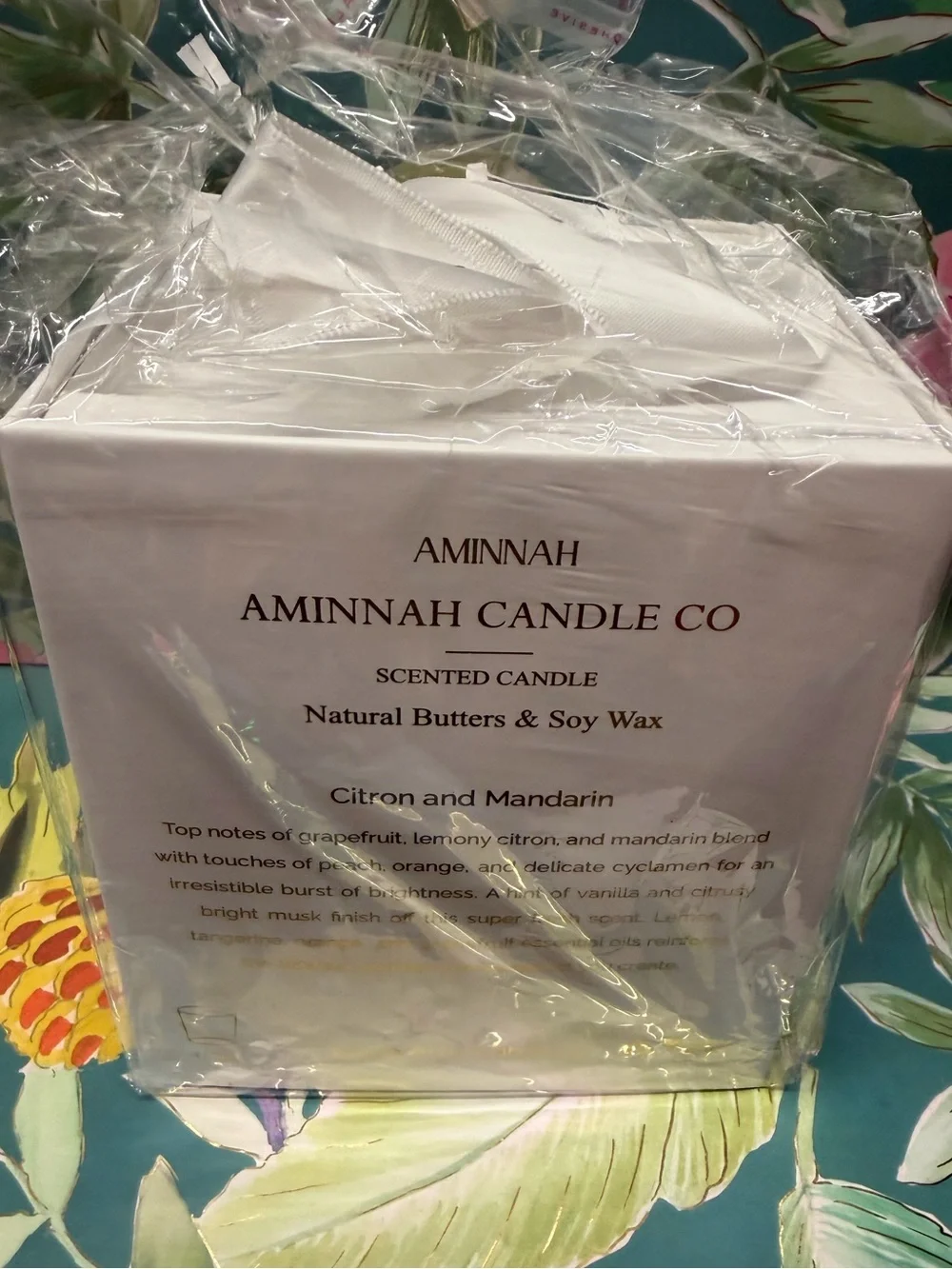 Aminnah Citron & Mandarin Soy Candle 430ml Gift Box NWT